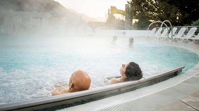 Semi-Olympic swimming pool of the Bains de Saillon