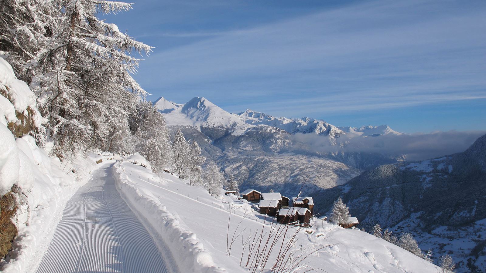 Moosalp region in winter Unique winter landscape in the Moosalp region
