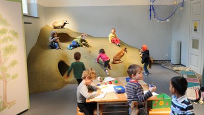 Children playing at the Kerala children’s museum in Winterthur.