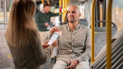 Ticket inspection in a Postbus